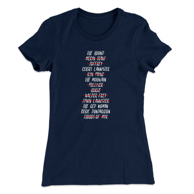 Arya's Kill List Women's T-Shirt Midnight Navy | Funny Shirt from Famous In Real Life