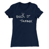 Suck it Trebek Women's T-Shirt Midnight Navy | Funny Shirt from Famous In Real Life