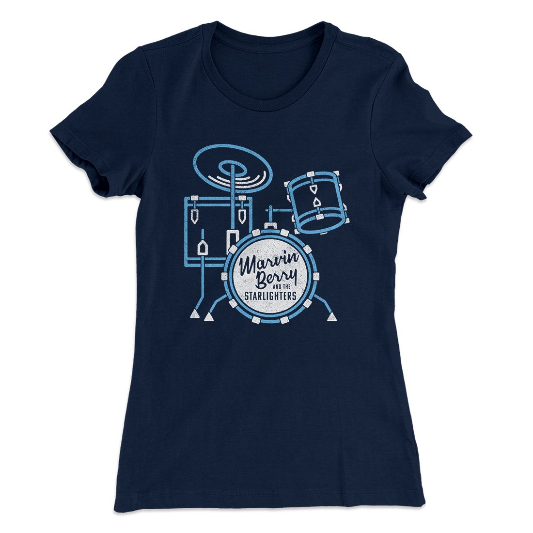 Marvin Berry and the Starlighters Women's T-Shirt Midnight Navy | Funny Shirt from Famous In Real Life