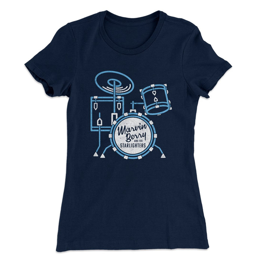 Marvin Berry and the Starlighters Women's T-Shirt Midnight Navy | Funny Shirt from Famous In Real Life