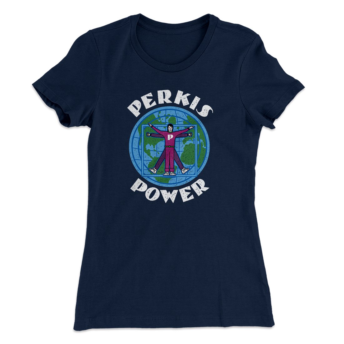 Perkis Power Women's T-Shirt Midnight Navy | Funny Shirt from Famous In Real Life
