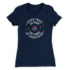 Never Trust An Atom Women's T-Shirt Midnight Navy | Funny Shirt from Famous In Real Life