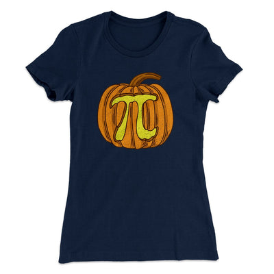 Pumpkin Pi Funny Thanksgiving Women's T-Shirt Midnight Navy | Funny Shirt from Famous In Real Life