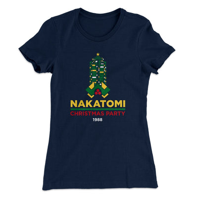 Nakatomi Plaza Christmas Party Women's T-Shirt Midnight Navy | Funny Shirt from Famous In Real Life