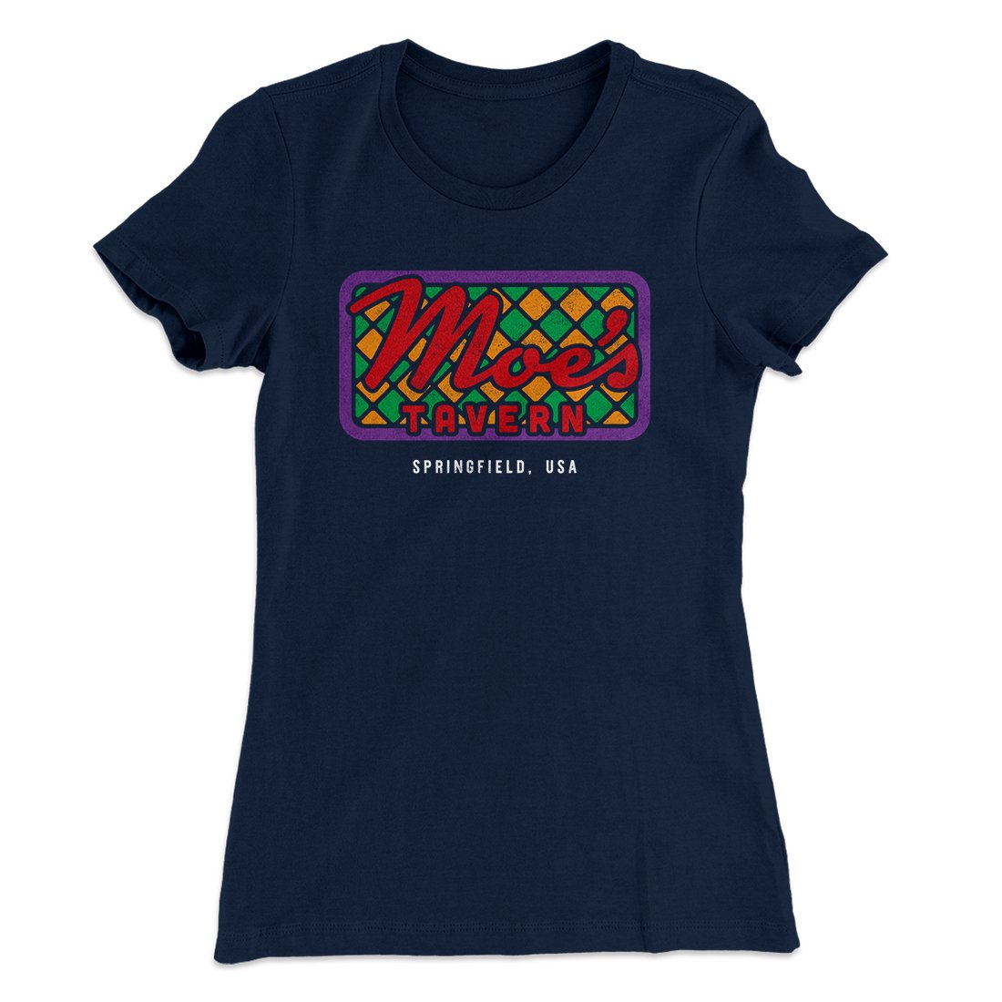 Moe's Tavern Women's T-Shirt Midnight Navy | Funny Shirt from Famous In Real Life