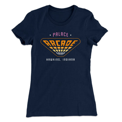 Palace Arcade Women's T-Shirt Midnight Navy | Funny Shirt from Famous In Real Life