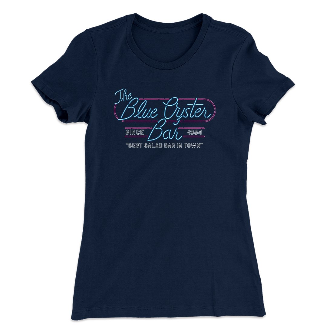 Blue Oyster Bar Women's T-Shirt Midnight Navy | Funny Shirt from Famous In Real Life