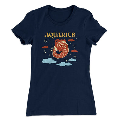 Aquarius Women's T-Shirt Midnight Navy | Funny Shirt from Famous In Real Life