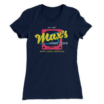 Max's Video Store Women's T-Shirt Midnight Navy | Funny Shirt from Famous In Real Life