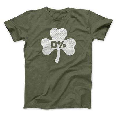 0% Irish Men/Unisex T-Shirt Military Green | Funny Shirt from Famous In Real Life