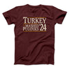 Turkey & Mashed Potatoes 2024 Men/Unisex T-Shirt Heather Maroon | Funny Shirt from Famous In Real Life