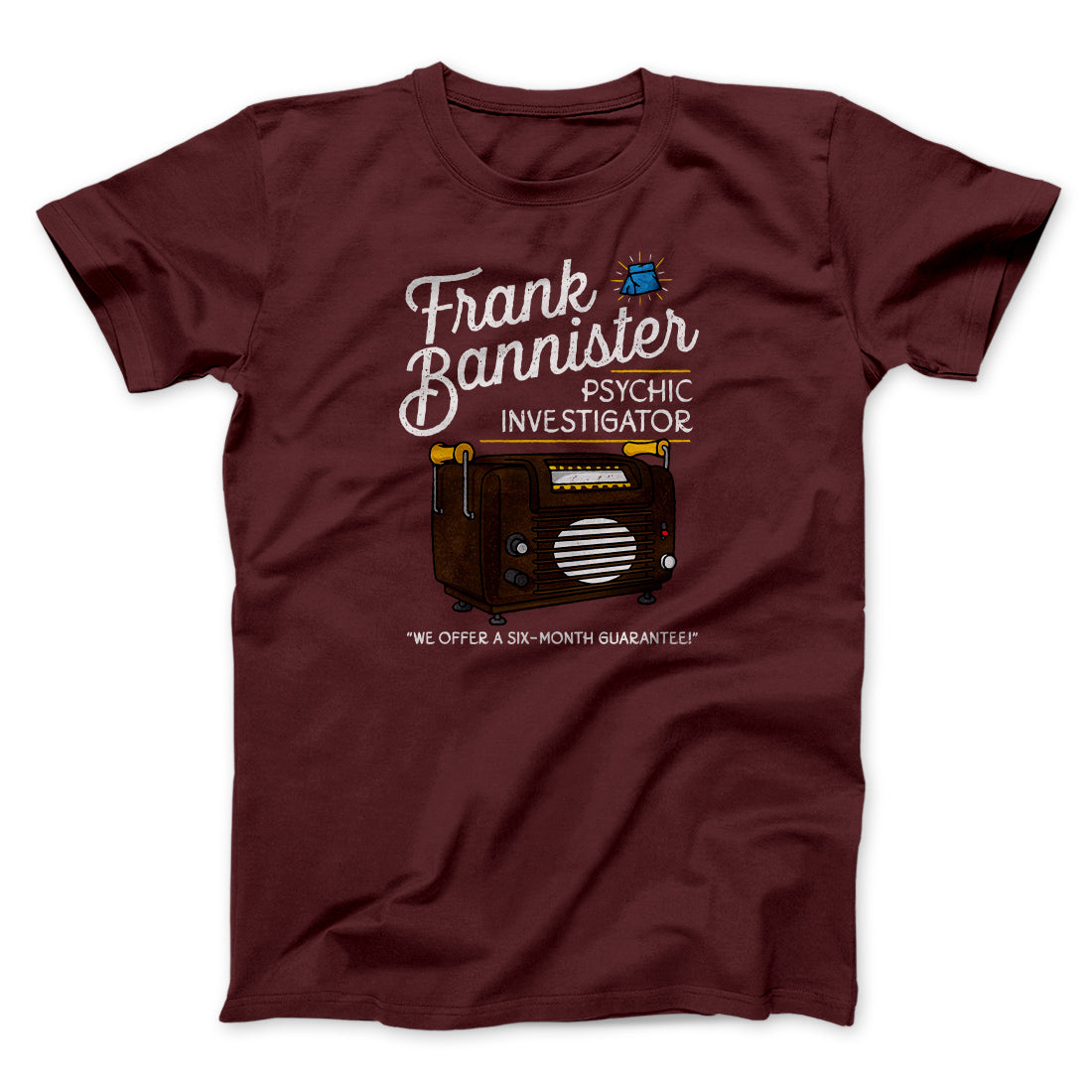 Frank Bannister Psychic Investigator Funny Movie Men/Unisex T-Shirt Heather Maroon | Funny Shirt from Famous In Real Life