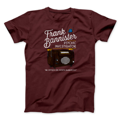 Frank Bannister Psychic Investigator Men/Unisex T-Shirt Heather Maroon | Funny Shirt from Famous In Real Life