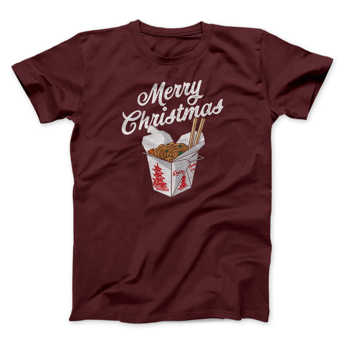 Merry Christmas Takeout Funny Hanukkah Men/Unisex T-Shirt | Funny Shirt from Famous In Real Life
