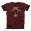 Happy Catsgiving Funny Thanksgiving Men/Unisex T-Shirt Heather Maroon | Funny Shirt from Famous In Real Life