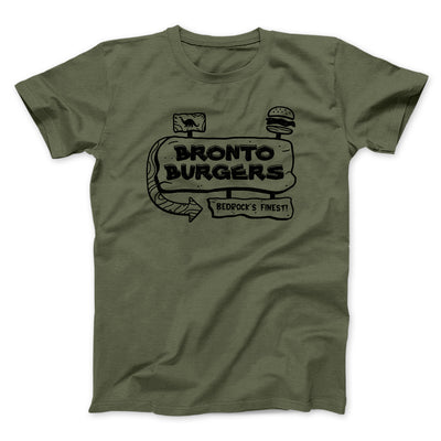 Bronto Burgers Men/Unisex T-Shirt Heather Olive | Funny Shirt from Famous In Real Life