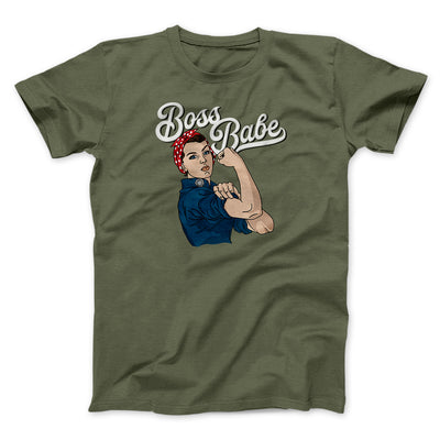 Boss Babe Men/Unisex T-Shirt Heather Olive | Funny Shirt from Famous In Real Life