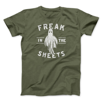Freak In The Sheets Men/Unisex T-Shirt Heather Olive | Funny Shirt from Famous In Real Life