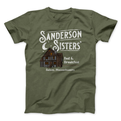 Sanderson Sisters' Bed & Breakfast Funny Movie Men/Unisex T-Shirt Olive | Funny Shirt from Famous In Real Life