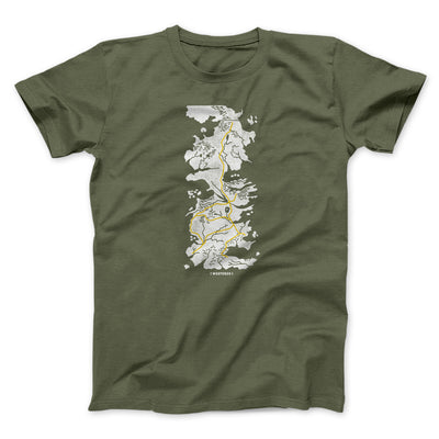Map of Westeros Men/Unisex T-Shirt Olive | Funny Shirt from Famous In Real Life
