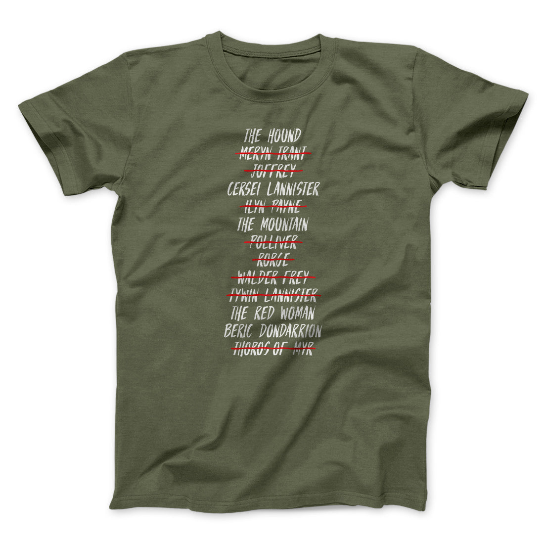 Arya's Kill List Men/Unisex T-Shirt | Funny Shirt from Famous In Real Life