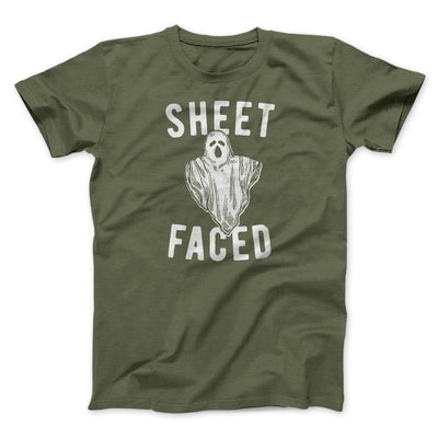 Sheet Faced Men/Unisex T-Shirt Olive | Funny Shirt from Famous In Real Life
