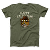 Happy Catsgiving Funny Thanksgiving Men/Unisex T-Shirt Heather Olive | Funny Shirt from Famous In Real Life