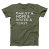 Barley & Hops & Water & Yeast Men/Unisex T-Shirt Heather Olive | Funny Shirt from Famous In Real Life