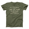 History Began on July 4th, 1776 Men/Unisex T-Shirt Olive | Funny Shirt from Famous In Real Life