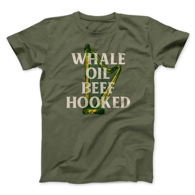 Whale Oil Beef Hooked Men/Unisex T-Shirt Heather Olive | Funny Shirt from Famous In Real Life