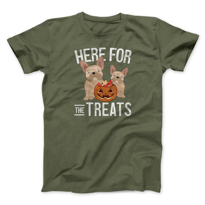 Here For The Treats Men/Unisex T-Shirt Olive | Funny Shirt from Famous In Real Life