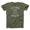 Lift Your Spirits Men/Unisex T-Shirt Heather Olive | Funny Shirt from Famous In Real Life