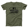 #1 Farter I Mean Father Men/Unisex T-Shirt Heather Olive | Funny Shirt from Famous In Real Life