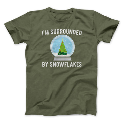 I'm Surrounded By Snowflakes Men/Unisex T-Shirt Olive | Funny Shirt from Famous In Real Life