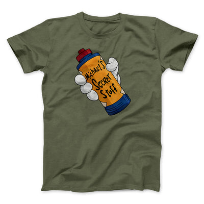 Michael's Secret Stuff Funny Movie Men/Unisex T-Shirt Heather Olive | Funny Shirt from Famous In Real Life