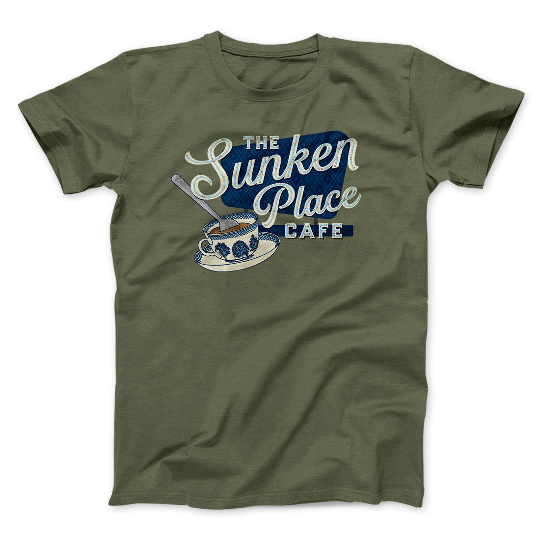 The Sunken Place Cafe Funny Movie Men/Unisex T-Shirt Olive | Funny Shirt from Famous In Real Life