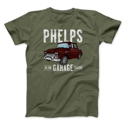 Phelps Garage Funny Movie Men/Unisex T-Shirt Heather Olive | Funny Shirt from Famous In Real Life