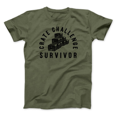Crate Challenge Survivor 2021 Funny Men/Unisex T-Shirt Military Green | Funny Shirt from Famous In Real Life