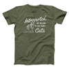 Introverted But Willing To Talk About Cats Men/Unisex T-Shirt Heather Olive | Funny Shirt from Famous In Real Life