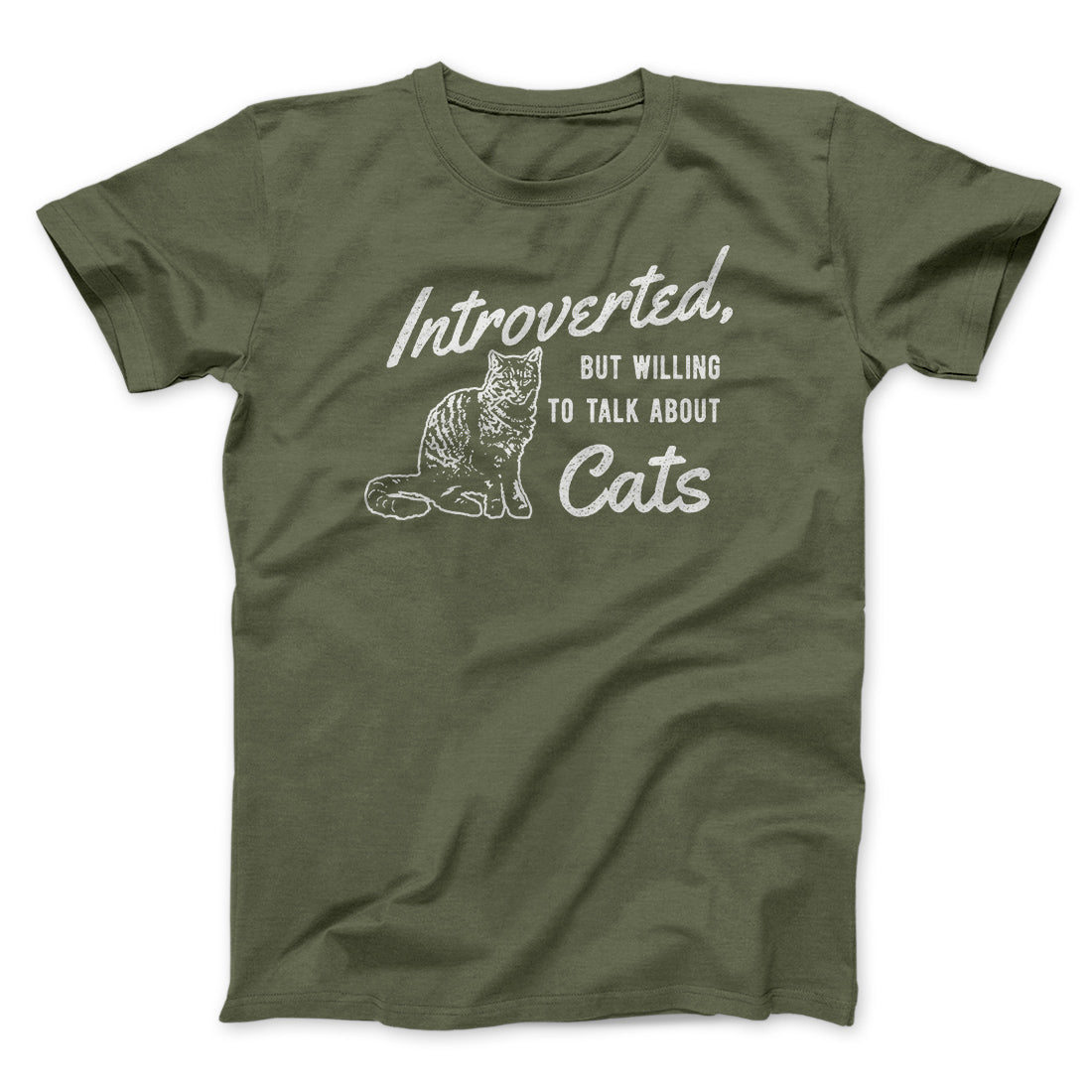 Introverted But Willing To Talk About Cats Men/Unisex T-Shirt | Funny Shirt from Famous In Real Life