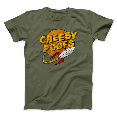 Cheesy Poofs Men/Unisex T-Shirt Heather Olive | Funny Shirt from Famous In Real Life
