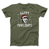 Happy Pawlidays Men/Unisex T-Shirt Heather Olive | Funny Shirt from Famous In Real Life