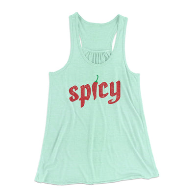 Spicy Funny Women's Flowey Tank Top Mint | Funny Shirt from Famous In Real Life