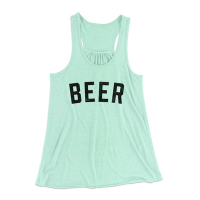 Beer Women's Flowey Tank Top Mint | Funny Shirt from Famous In Real Life