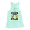 Cheers Queers Women's Flowey Tank Top Mint | Funny Shirt from Famous In Real Life