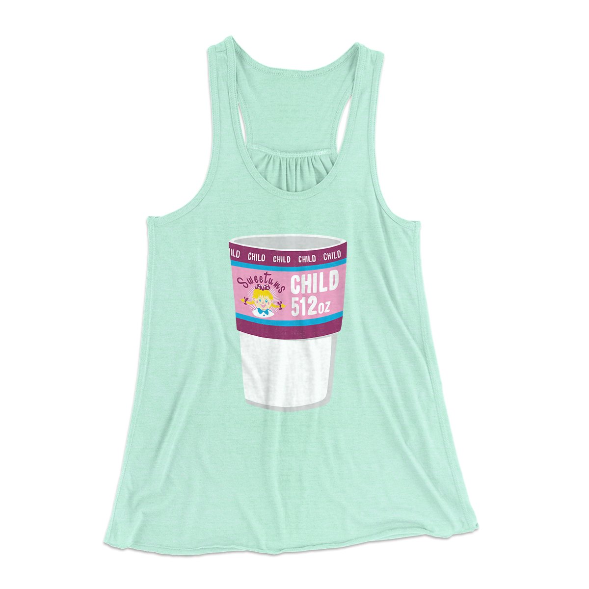 Sweetum's Child Size Soda Women's Flowey Tank Top Mint | Funny Shirt from Famous In Real Life
