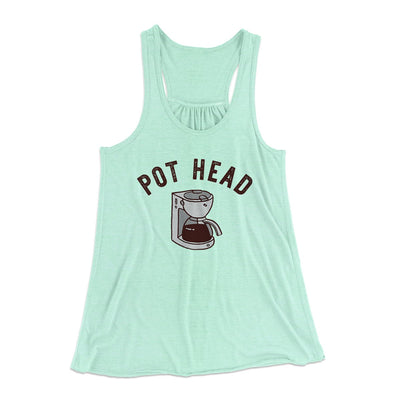 Pot Head Women's Flowey Tank Top Mint | Funny Shirt from Famous In Real Life