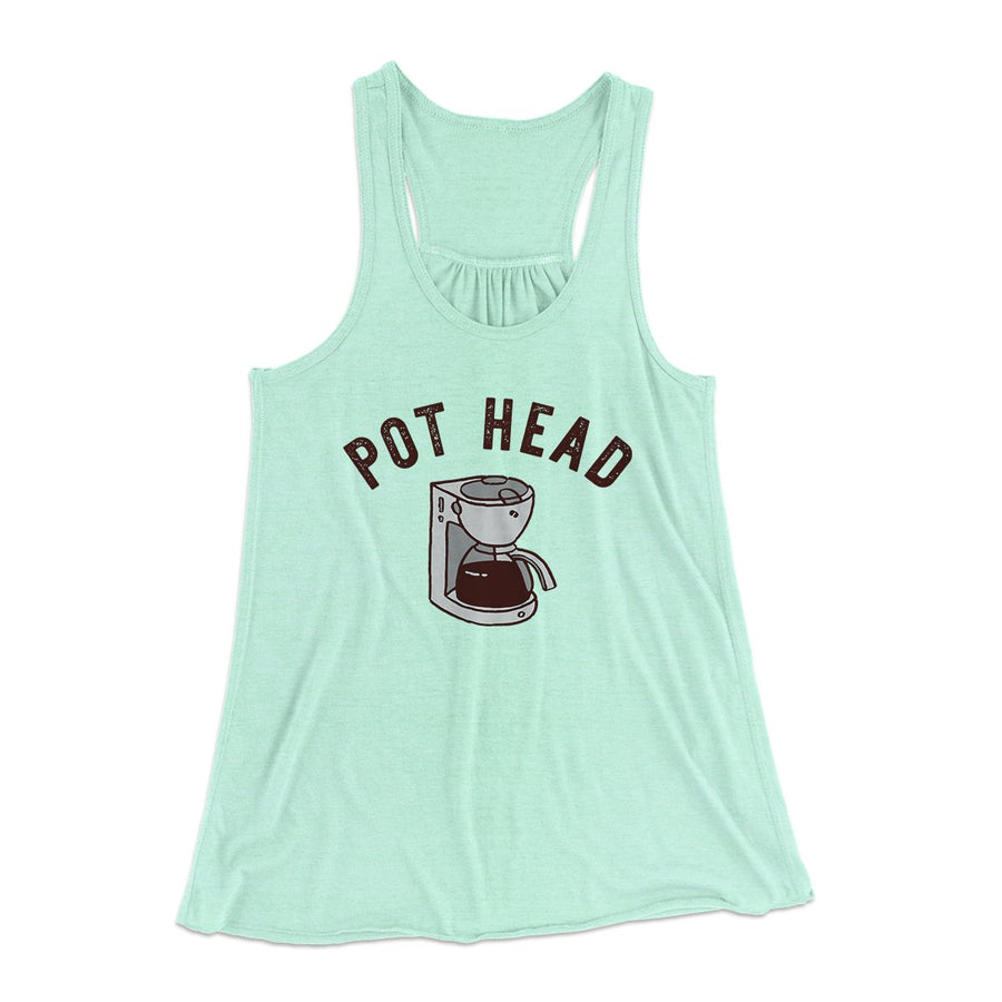 Pot Head Women's Flowey Tank Top Mint | Funny Shirt from Famous In Real Life