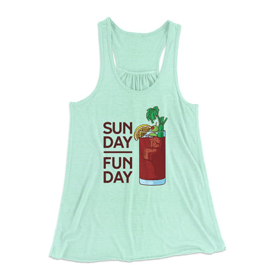 Sunday Funday Women's Flowey Tank Top Mint | Funny Shirt from Famous In Real Life