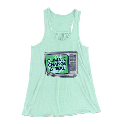 PSA: Climate Change is Real Women's Flowey Tank Top Mint | Funny Shirt from Famous In Real Life